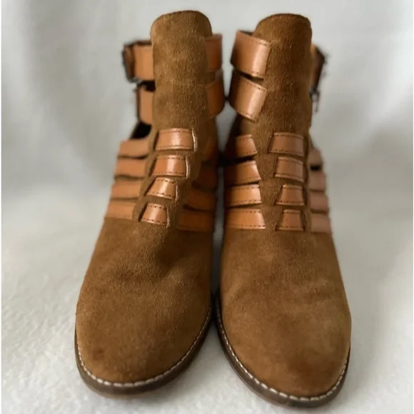 Dolce Vita Size 8 1/2 Leather Cognac Booties - Picture 15 of 16